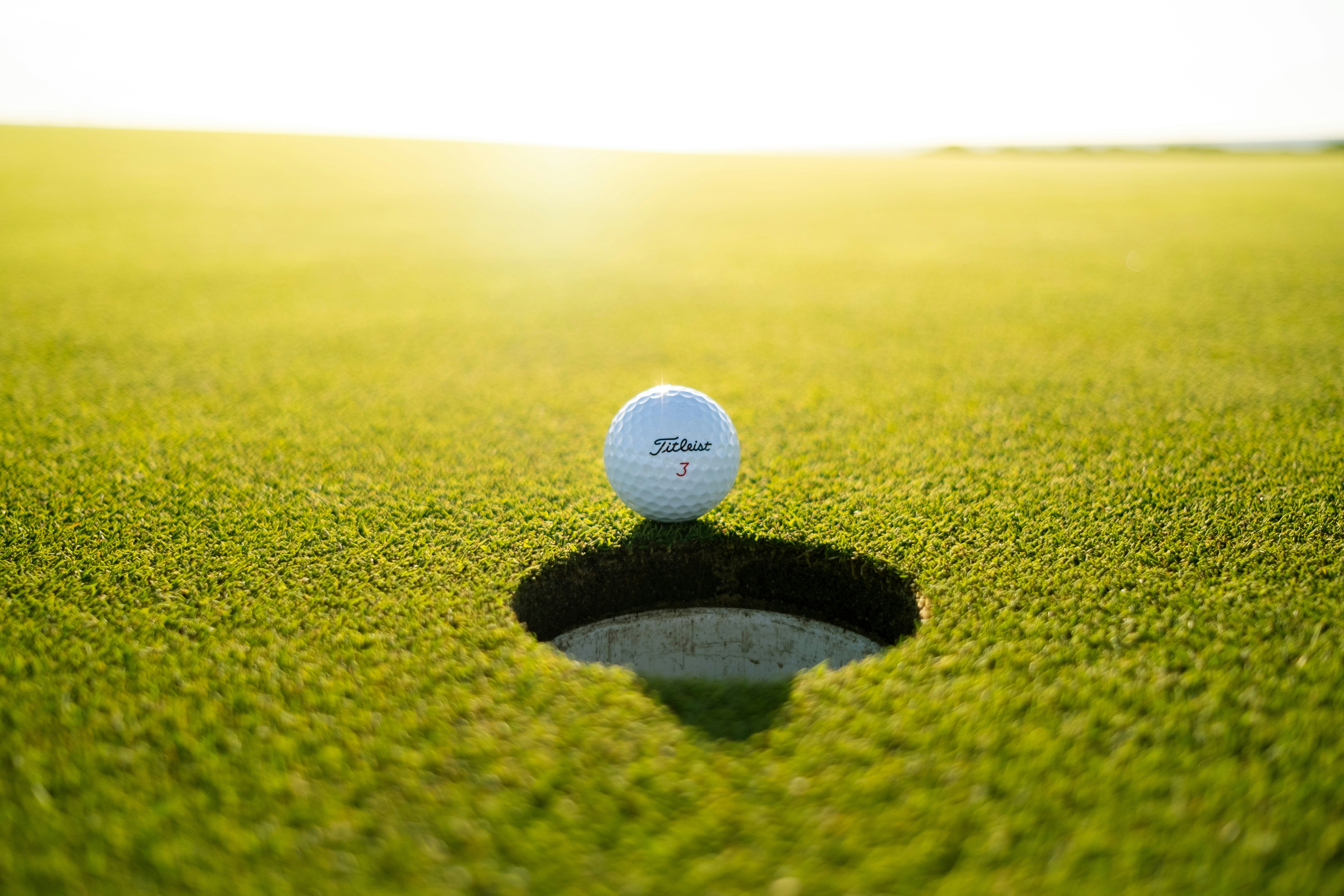 Golf ball on green
